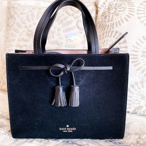 Kate Spade Hayes Suede Black Small Satchel